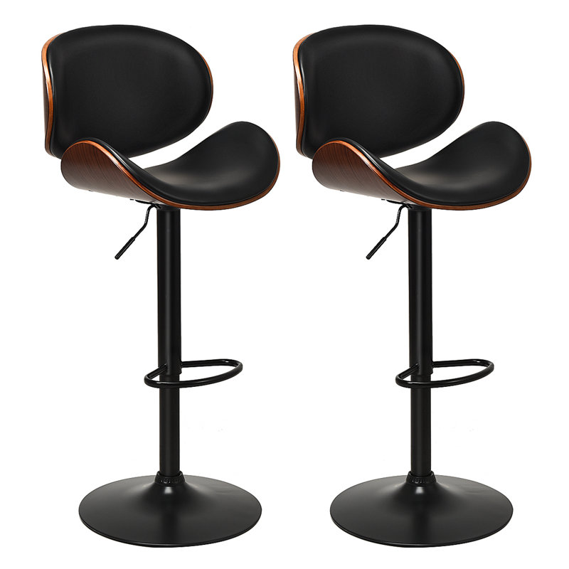 Chubbuck Swivel Upholstered Adjustable Height Counter Stool, Black Incorrect, 2