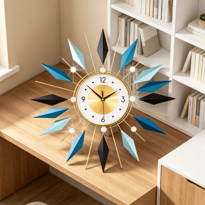 Grande horloge murale moderne en métal avec mouvement silencieux, art 3D pour le décor du salon, de la chambre à coucher et de la salle à manger