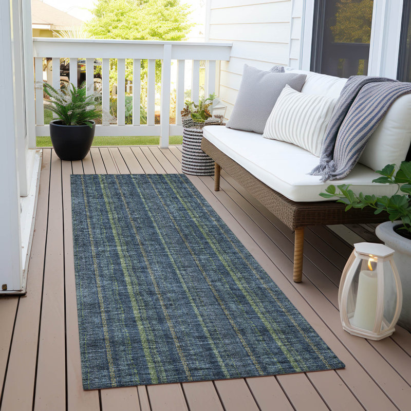 Chayden Washable Striped Indoor / Outdoor Rug, Runner 2'3" x 7'6"