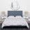 Ensemble de housse de couette en microfibre blanc / bleu / rose 3 pièces