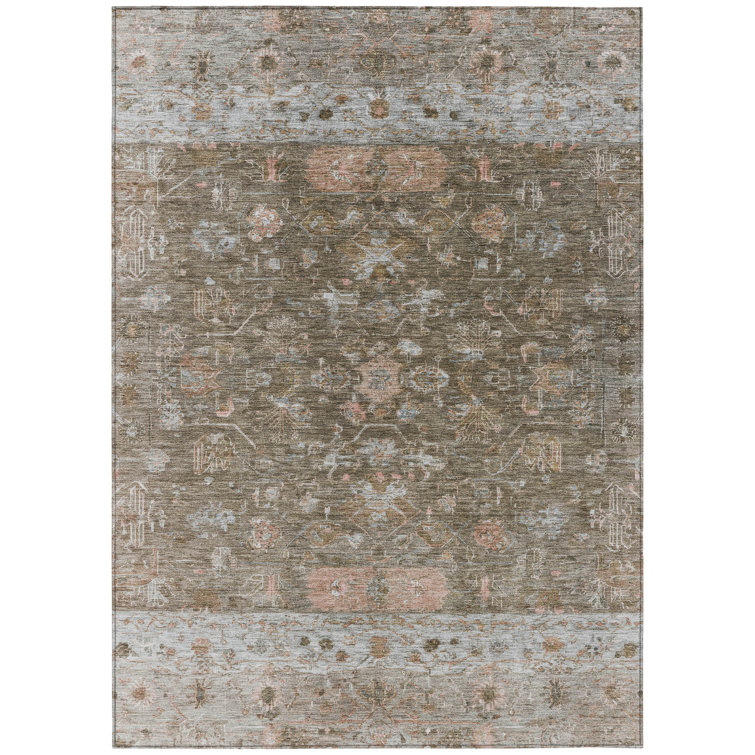 Machine Washable Indoor/Outdoor Bingel ACN2323 Global Rug