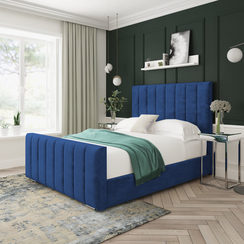 Oakley Conistan Upholstered Ottoman Bed Frame, Kingsize (5'), Blue