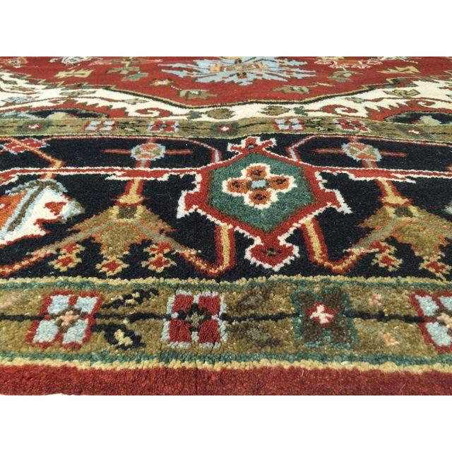 Hand Knotted Wool Area Rug in Rust