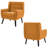 Davey Upholstered Orange Linen Blend Tufted Wide Back Armchair with Solid Wood Leg-1921251227