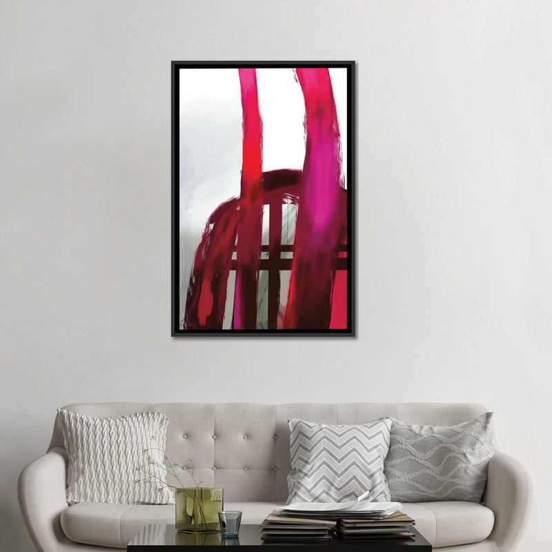 « fuchsia ii », reproduction sur toile, H 26 po x l 18 po x P 1,5 po, Toile avec cadre noir, Pas de tapis