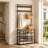 Hall Tree with Bench and 5 Tier Shoe Storage, Coat Rack with 9 Hooks for Entryway, Closet, Sturdy Industrial Design, Rustic Brown and Black