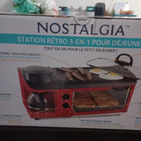 Nostalgia - Bst3aq Retro 3-in-1 Family Size Breakfast Station - Aqua
