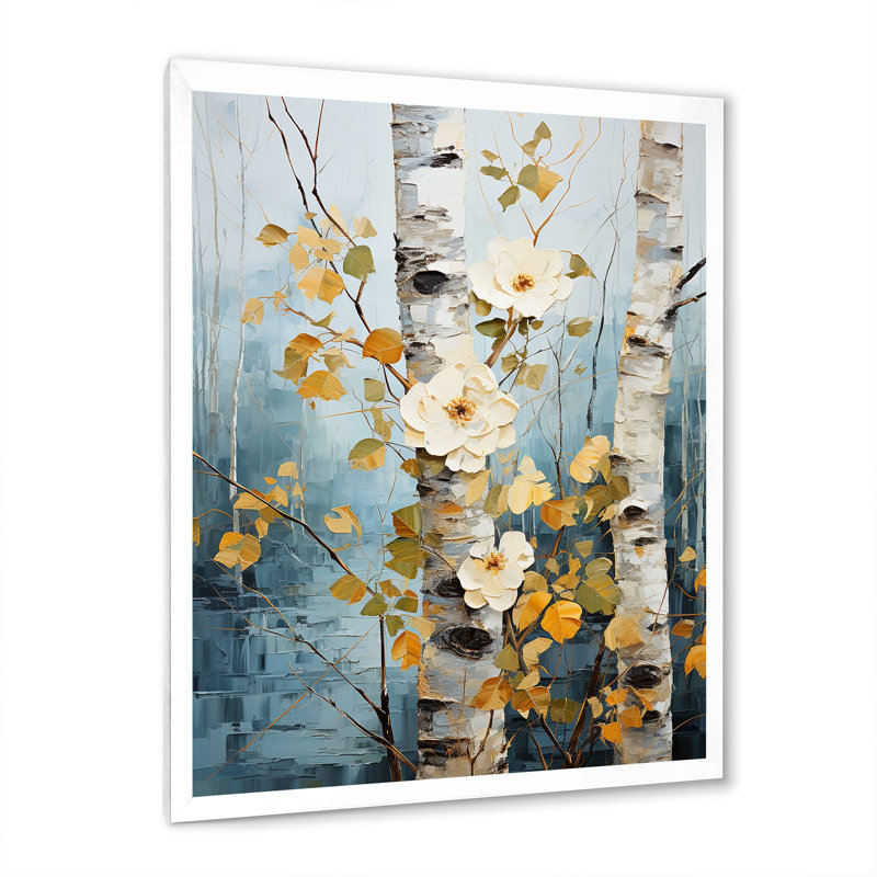 Janvey Birch Woods Whispering Winds IV sur toile, Cadre photo blanc, H 40 po x l 30 po x P 1,5 po