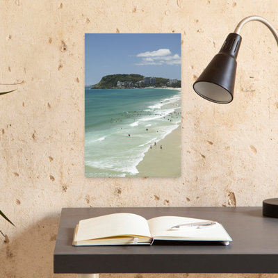 Tourists On The Beach, Surfers Paradise, City Of Gold Coast, Queensland, Australia Abstract Contemporary Architecture Beach Wall Art