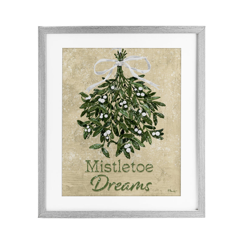 «Mistletoe Dreams», reproduction d'art encadrée sous verre, design par Paul Brent, Cadre de ferme gris, H 21 po x l 17 po