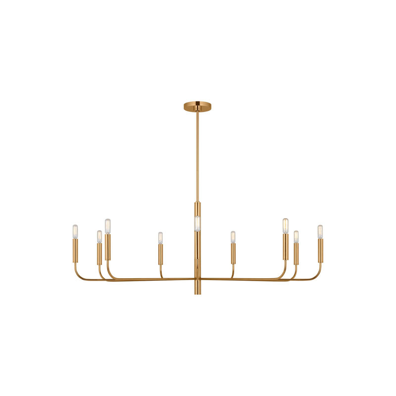 Brianna Wide Chandelier, Burnished Brass