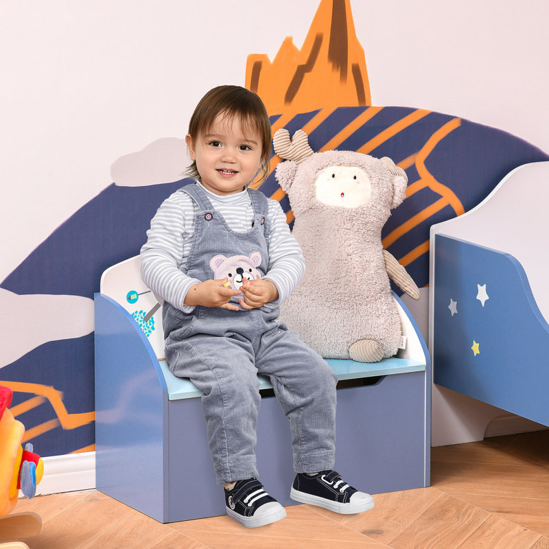 Suzan Kids Toy Storage Bench, Blue