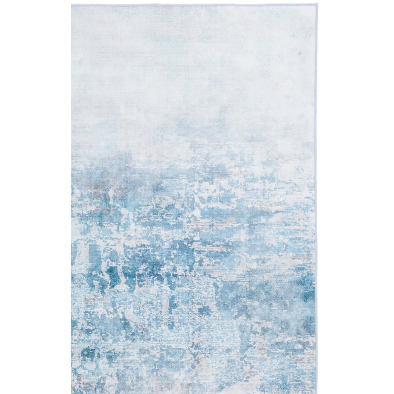 Tapis gris / bleu Bennita 833, Carré 6 pi