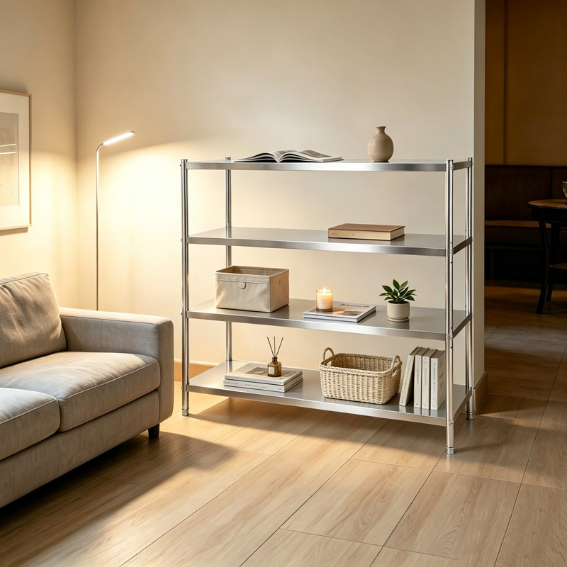 4 Tier Stainless Steel Adjustable Shelving