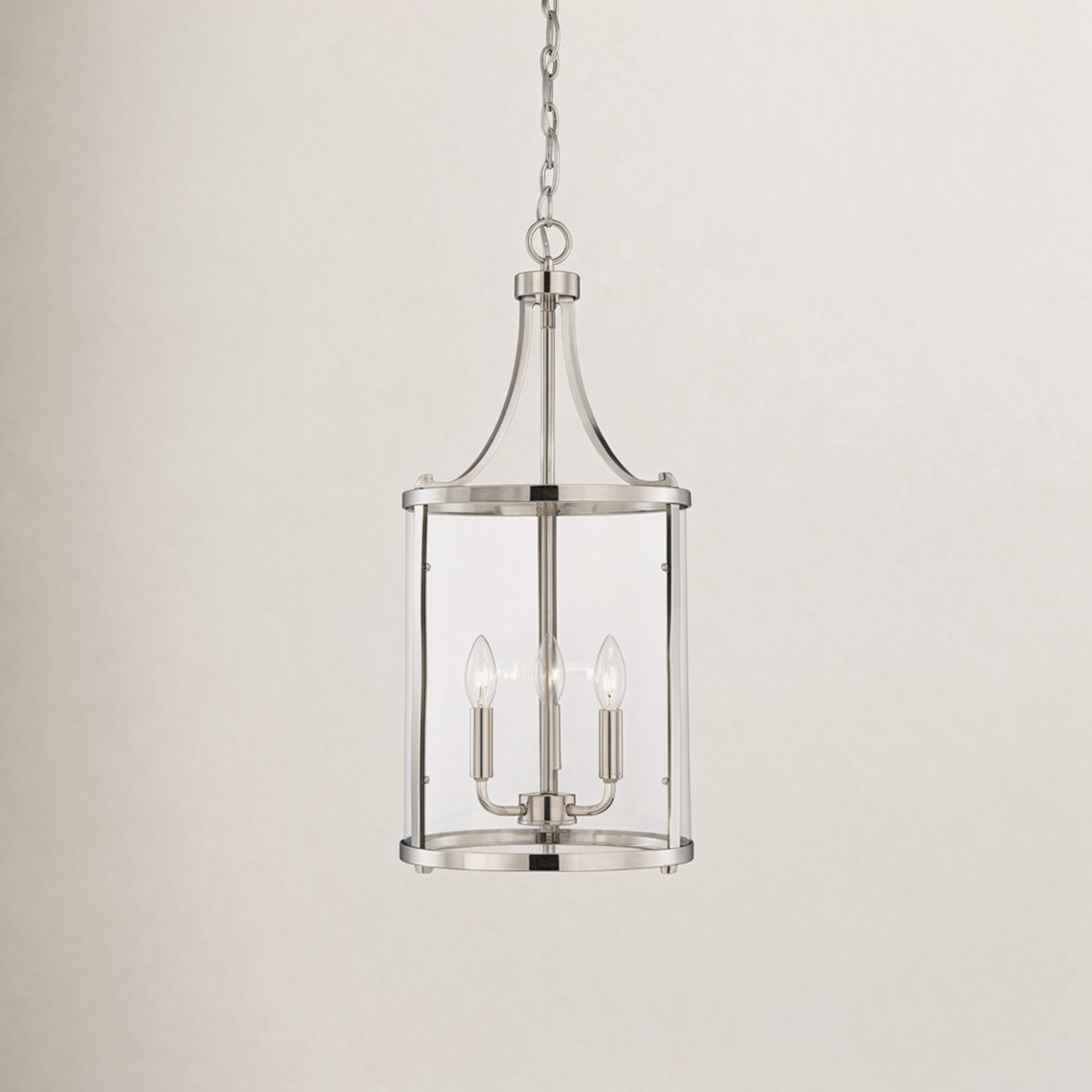 Cleveland 3-Light Chandelier, Polished Nickel