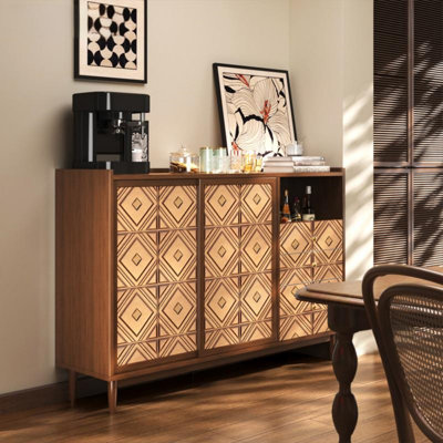 Retro-Style Solid Wood Sideboard