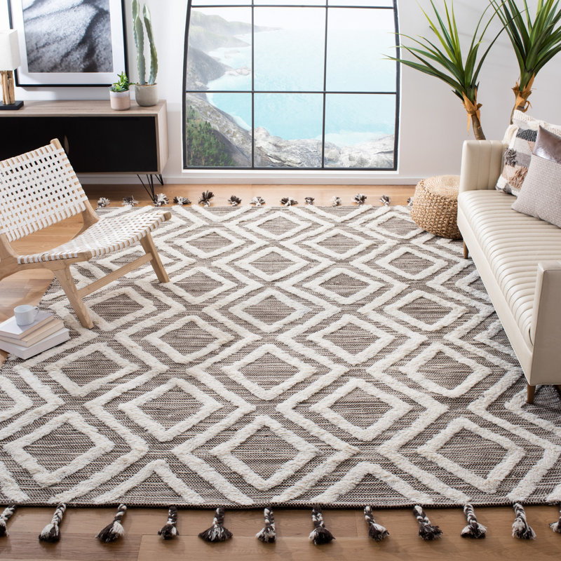 Tapis en laine touffeté à la main Alimatou, Rectangle 8 pi x 10 pi