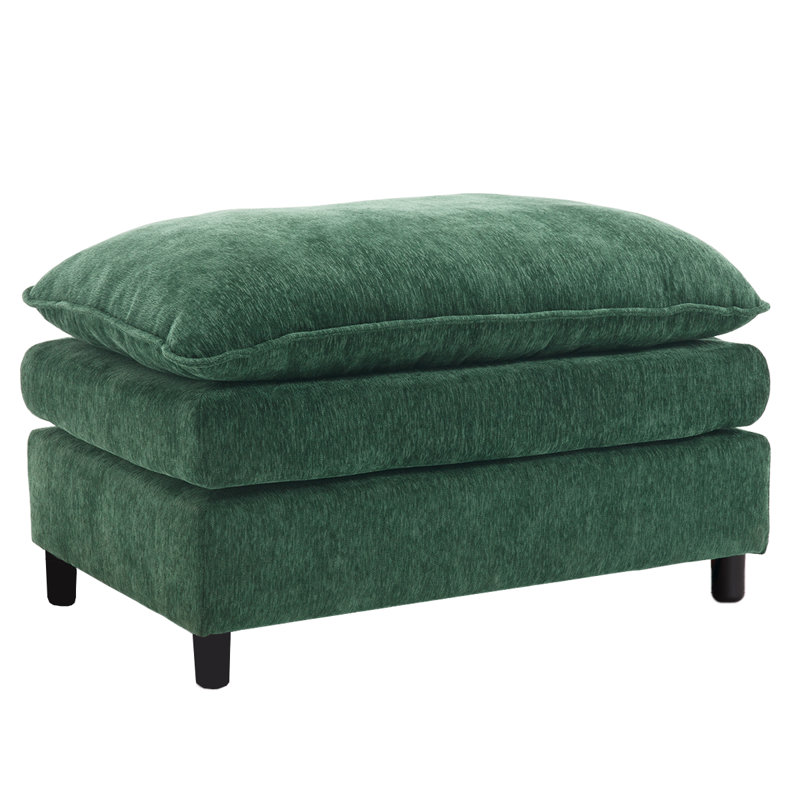 Comfy Chenille Ottomann For Living Room,Bedroom,Apartment, Green
