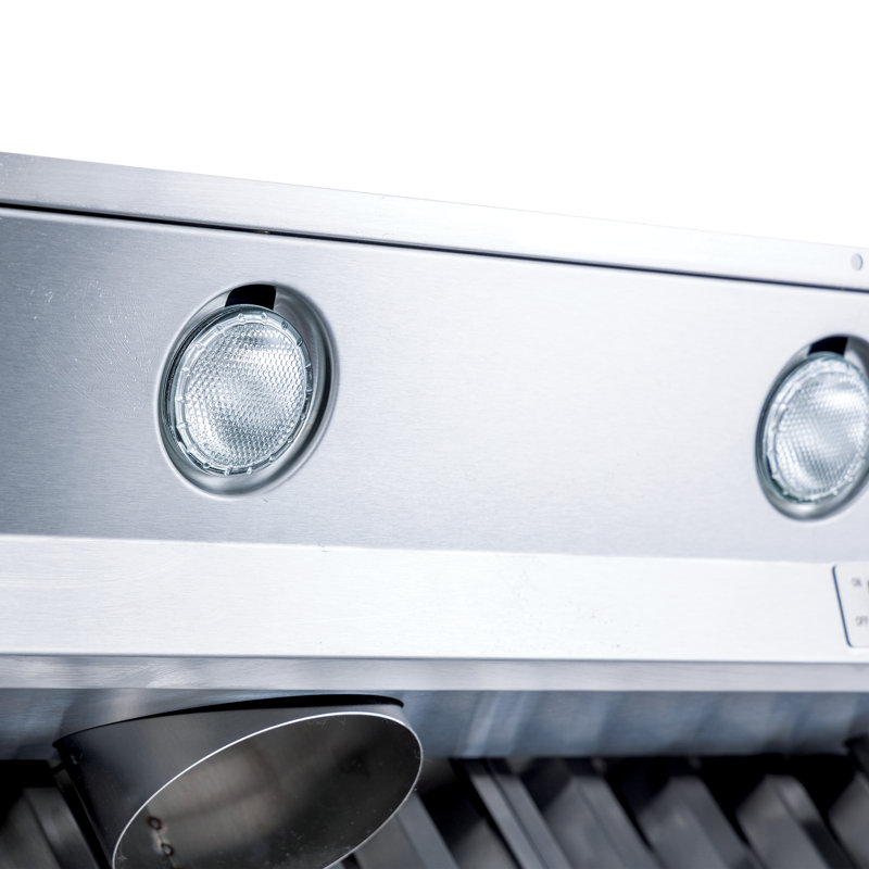 Insert de hotte de cuisine professionnelle PROLINE de 46 pouces (pour hottes de cuisine de 48 pouces), PCM variable, acier inoxydable, éclairage halogène, ULTRA silencieux, 4 vitesses, garantie de 3 ans, filtres allant au lave-vaisselle