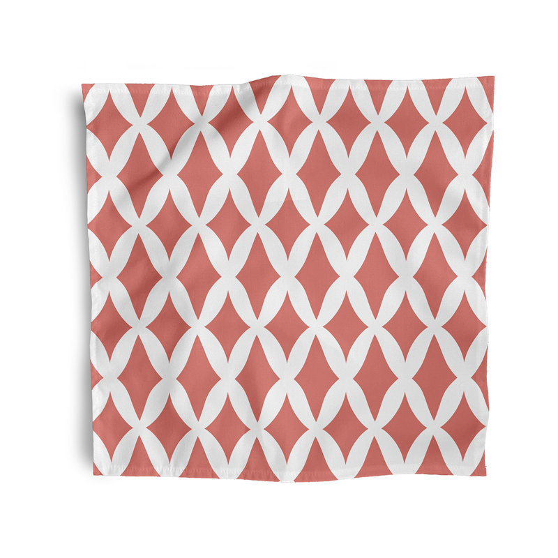 Chiaki Polyester Geometric Square Napkin, Orange