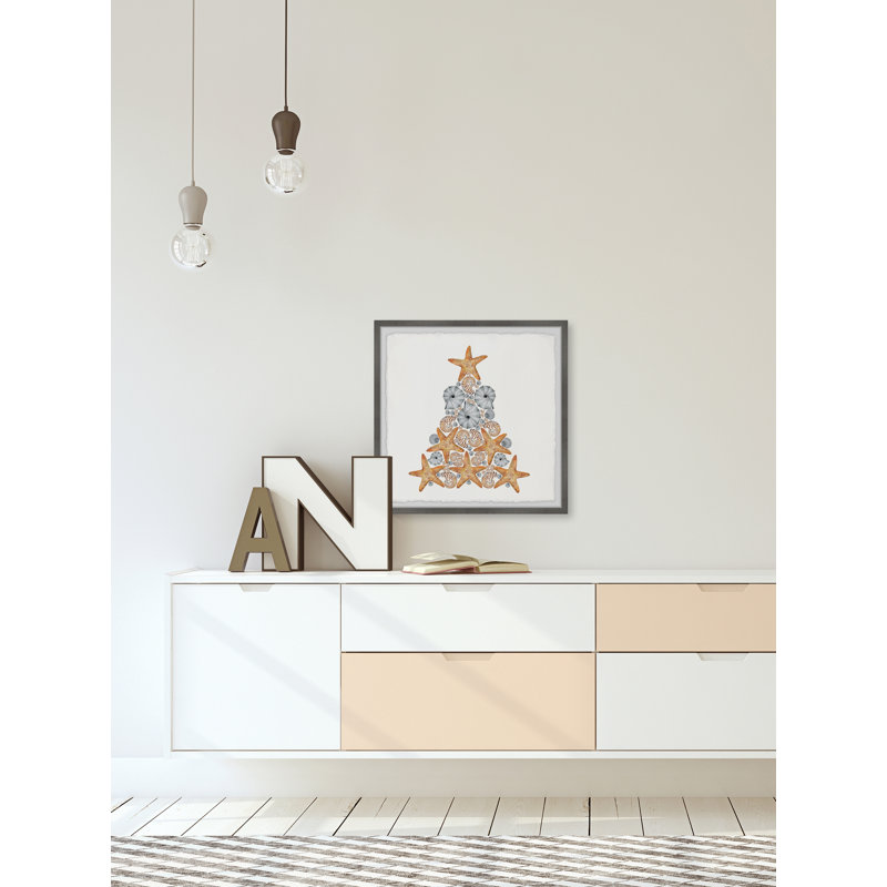 Nautical Christmas Tree - Single Picture Frame Painting, 30cm H x 30cm W x 3.81cm D
