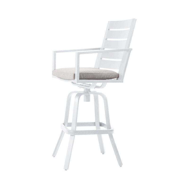 Wahiba Aluminum Outdoor 18'' Stool with Cushion