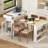 Extendable Dining Table with Folding Tabletop, Bar Table with Drawers and Power Outlet, Kitchen Island with Wheels and Hooks, Sideboard for Kitchen and Dining Room-7974303