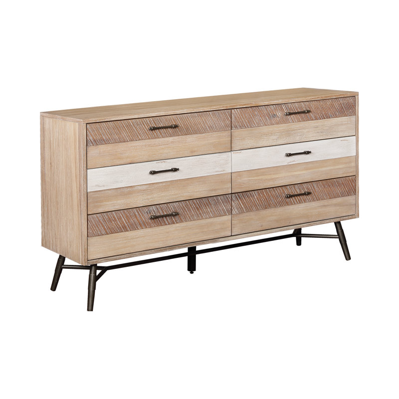 Commode double 6 tiroirs Adysyn Pelle