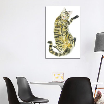 " Cute Tabby Cat " by Alexey Dmitrievich Shmyrov Painting Print