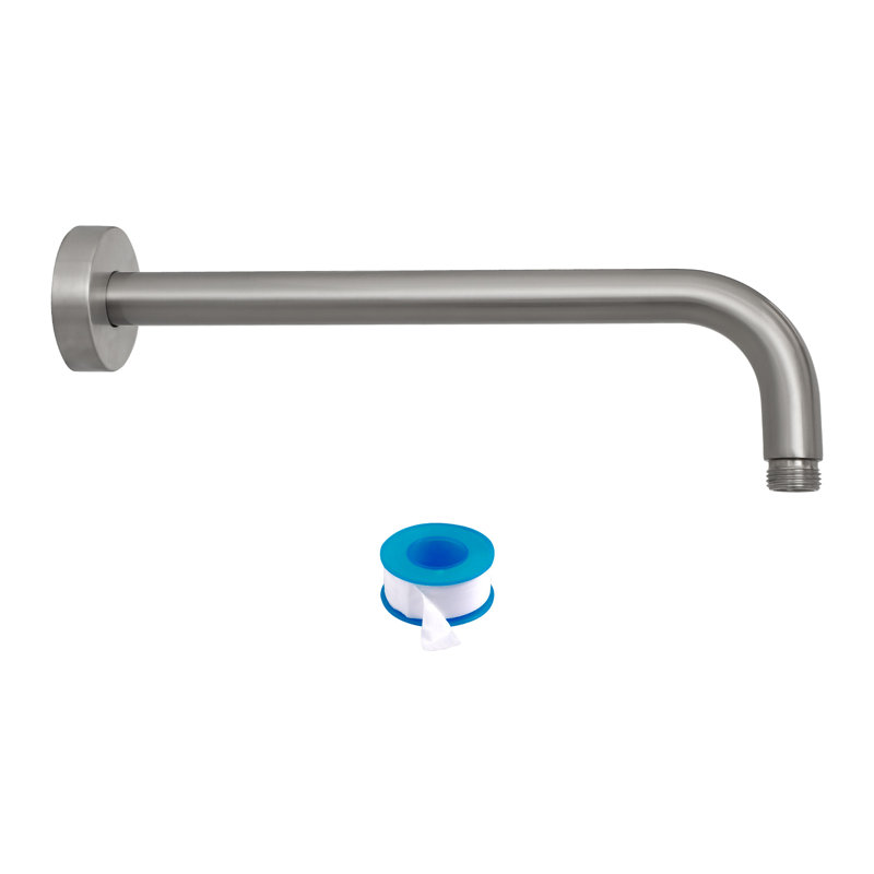 Bras d'extension de douche mural en acier inoxydable 16 po avec bras de douche, Nickel brossé