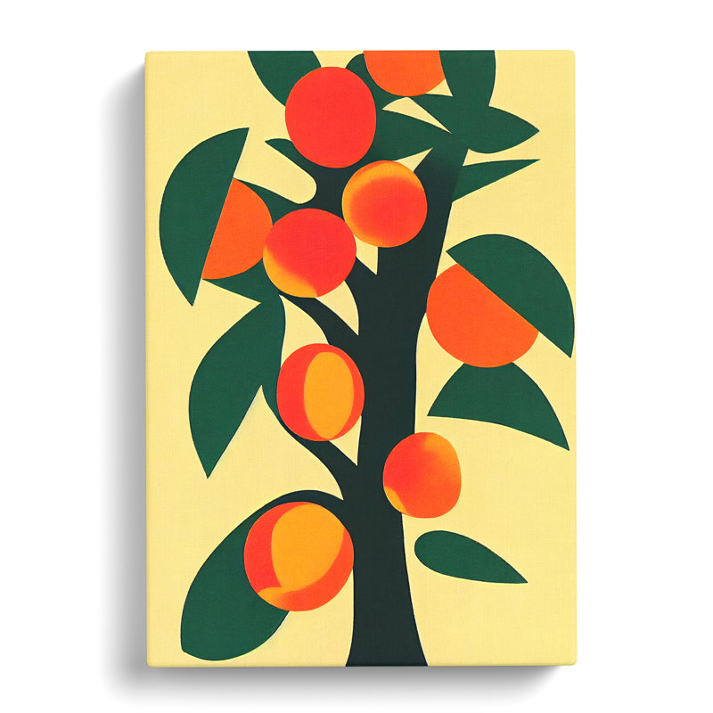 Abstract Peach Tree - Wrapped Canvas, 60cm H x 40cm W x 3cm D