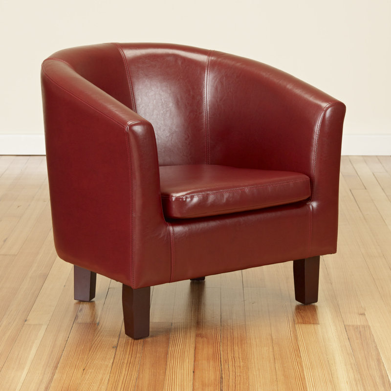 Darlene Faux Leather Armchair, Red