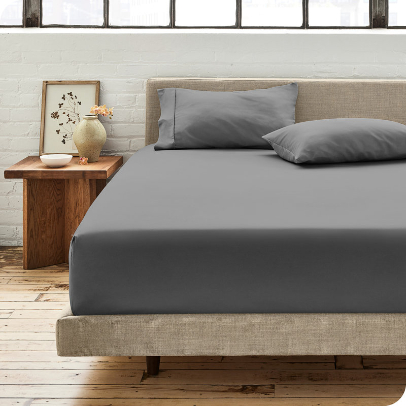 Luxurious King-Sized Gray Organic Cotton Percale Sheet Set