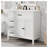 36" White Bathroom Vanity with Integrated Ceramic Sink and Acacia Wood Cabinet