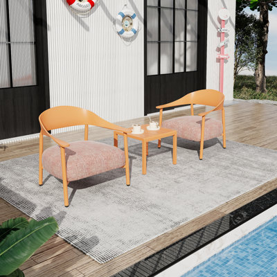 Outdoor Sofa Set Steel 2-Piece Brown Weatherproof