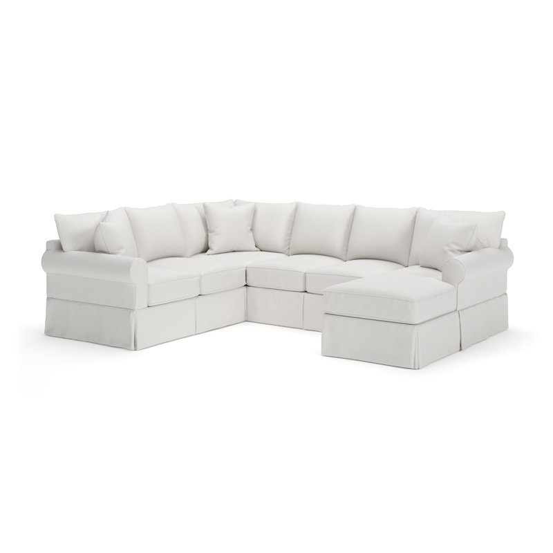 Amari Slipcovered U-Sectional, Right Hand Facing, Macarena Beige