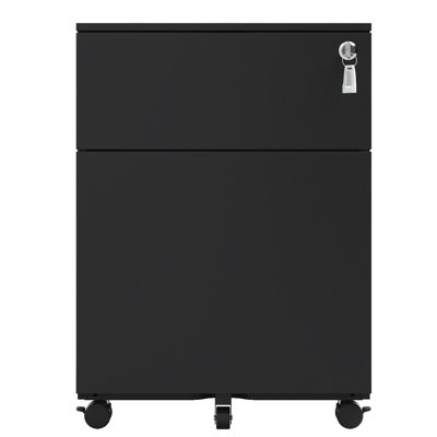 Black Steel File Cabinet With 2 Drawers And Lock, For Legal/letter/a4/f4, Home Office New Style, Drawer Lockable Cabinet, Fits Cool,