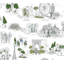 Papier peint à peler et coller de qualité supérieure Travel Sketches Blue Globetrotter-120035067