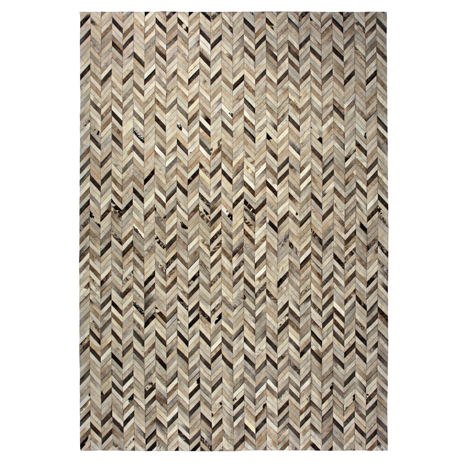 Cowhide Mall Zorzal Chevron Handmade Cowhide Mink/Brown/Ivory Area Rug ...