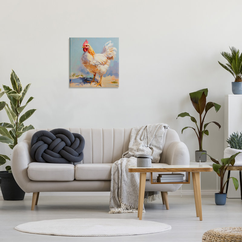"Modern Farmhouse Hen Wraraps Canvas" par RB sur toile, H 24 po x l 24 po