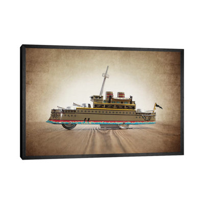Green Tin Ship 1 Piece Wall Art on Canvas