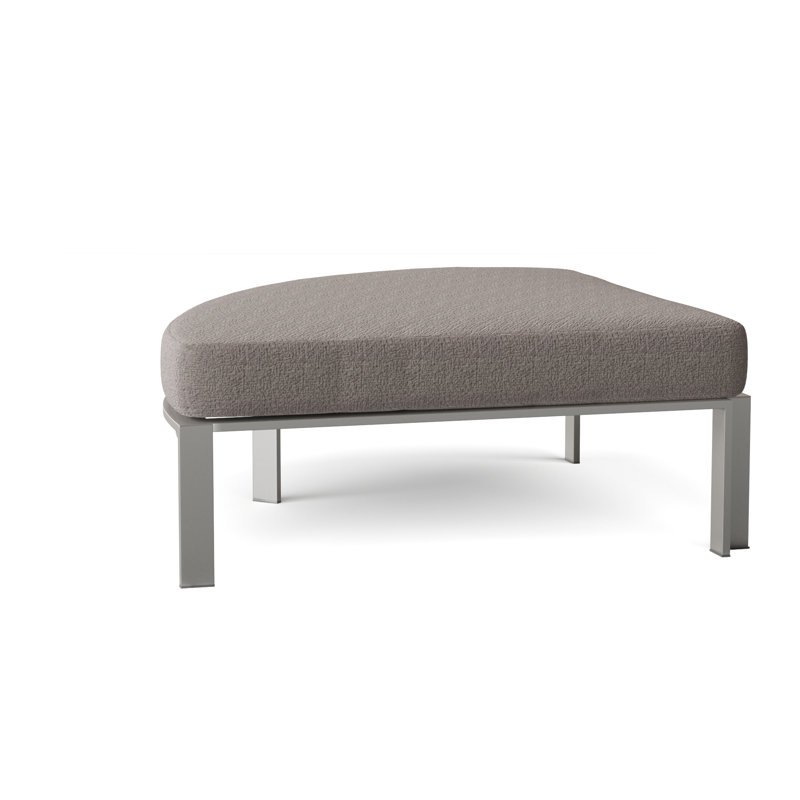 Tivoli Outdoor Teak Ottoman, Ash