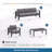 All-Weather 4-Piece Modern Metal Patio Furniture Set,  5-Seat Conversation Sofa With Thick Gray Cushions & Gray Frame And Coffee Table-230216517