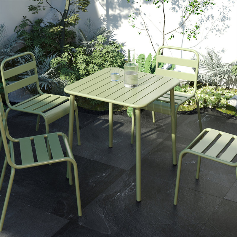 Table de salle à manger d'extérieur, Vert