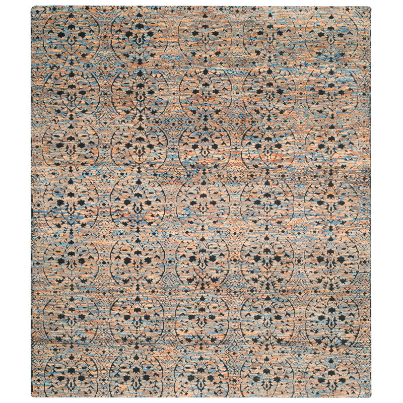 Castilla Hand Tufted Wool Blue/Gold Area Rug, Rectangle 9' x 12'