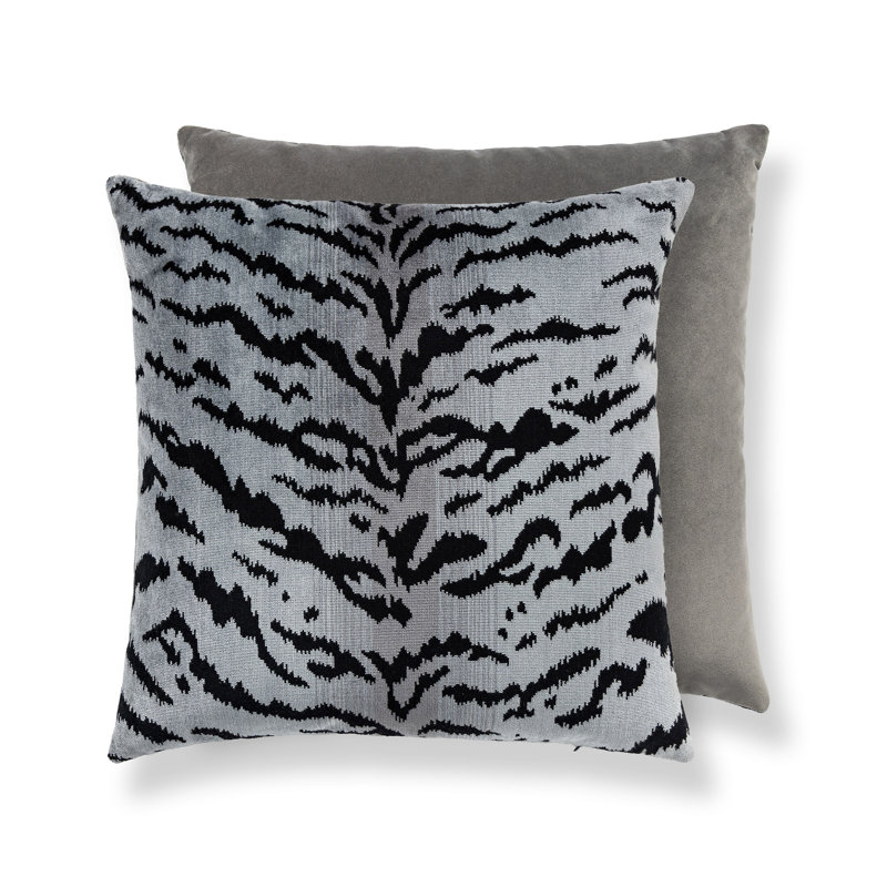 Wild Glamour Silk Lumbar Pillow Cover & Insert, 22" H x 22" W x 6" D, Ivory/Gold/Black