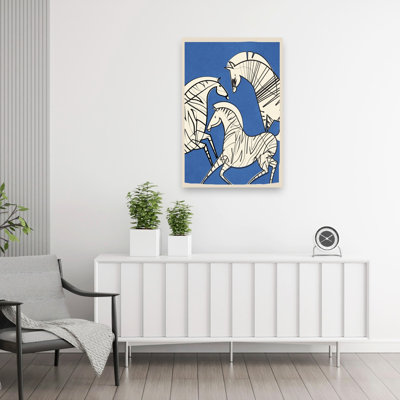 Zèbre dynamique bleu abstrait et minimaliste, art animalier contemporain