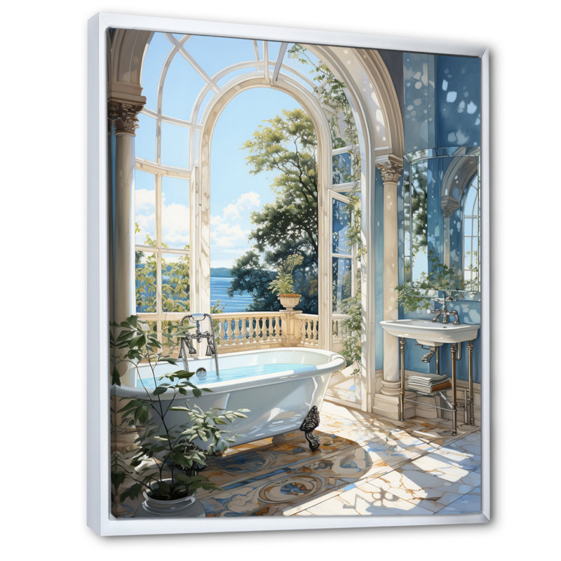Dashira Bathroom Tranquil Reflections IV - Impressions encadrées pour la salle de bain, H 32 po x l 16 po, Blanc