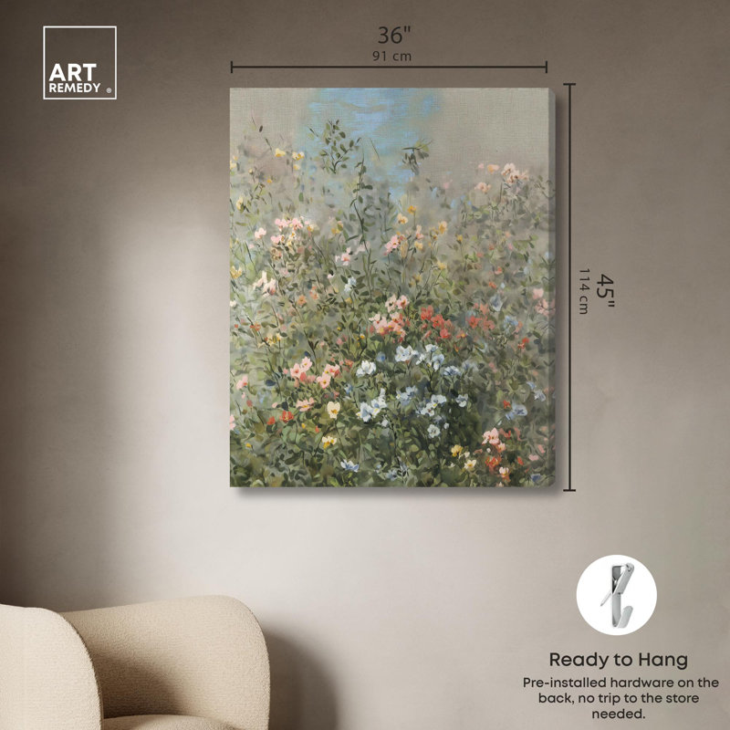 Impression sur toile «Intricate Blossoms» par Art Remedy, H 45 po x l 36 po, Toile tendue avec châssis