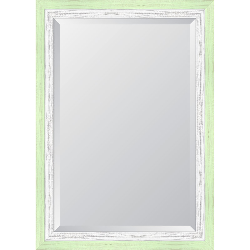 Brodnax Wood Flat Wall Mirror, 42" H x 30" W, Mint